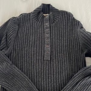 Gander Mountain Dark Gray Ribbed Sweater, Size M